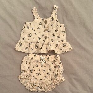 Floral Cream Kids Outfit Set